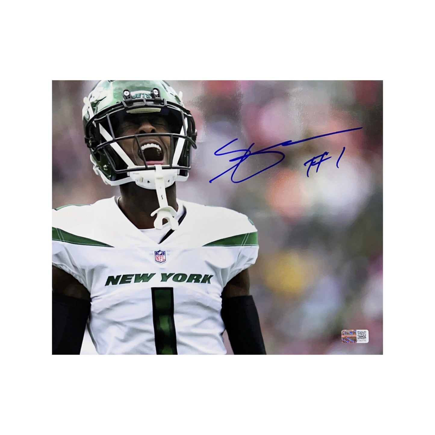 Sauce Gardner Autographed New York Jets Scream 8x10 Steiner CX