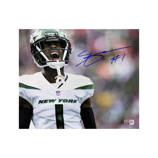 Sauce Gardner Autographed New York Jets Scream 8x10 Steiner CX