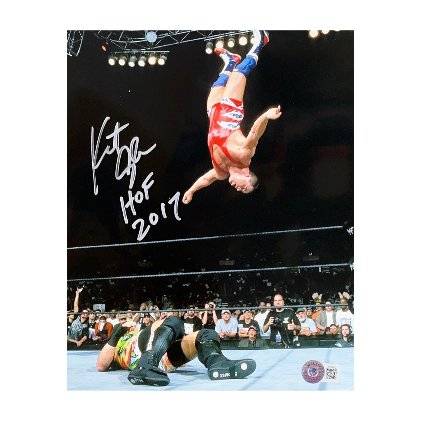 Kurt Angle Autographed Backflip 16x20 Beckett