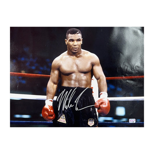 Mike Tyson Autographed 16x20 In Ring Fiterman