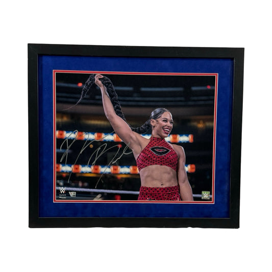 Bianca Belair Autographed WWE Hair Twirl 16x20 Fanatics - Framed