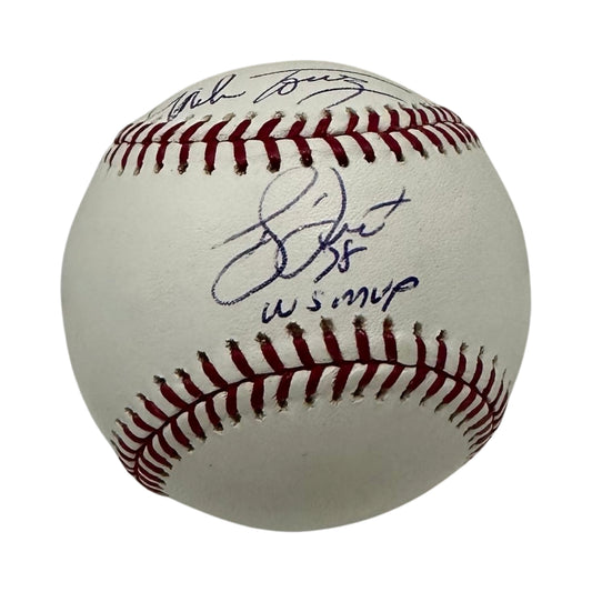 Bucky Dent & Mike Torrez Autographed New York Yankees OMLB WS MVP Inscription JSA