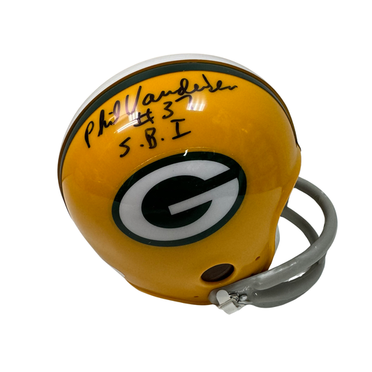 Phil Vandersea Autographed Green Bay Packers Mini Helmet SB 1 Inscription JSA