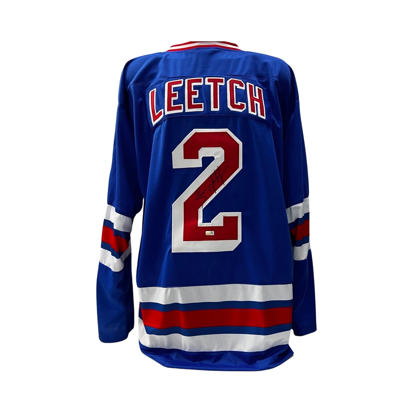 Brian Leetch Autographed New York Rangers Blue Jersey Steiner CX