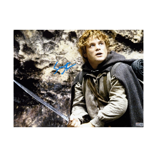 Sean Astin Autographed Lord of the Rings Sword 11x14 Steiner CX