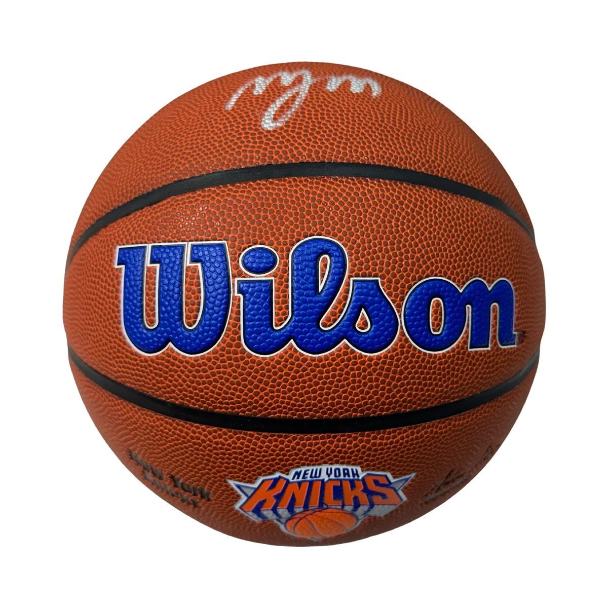 Miles Deuce McBride Autographed New York Knicks Wilson Knicks Logo Basketball Beckett