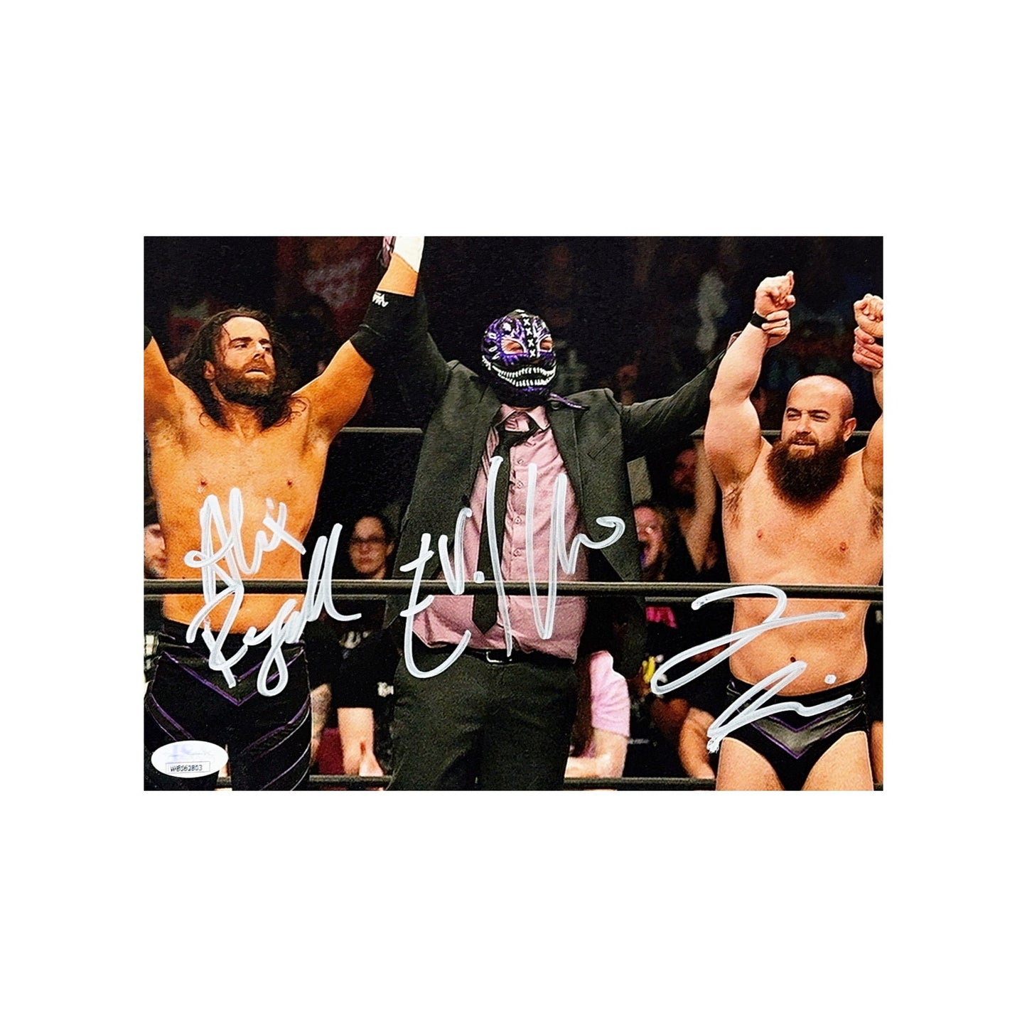Dark Order John Silver Alex Reynolds Evil Uno Autographed AEW Wrestling 8x10 JSA