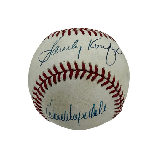Sandy Koufax & Don Drysdale Autographed Los Angeles Dodgers Official National League Baseball JSA