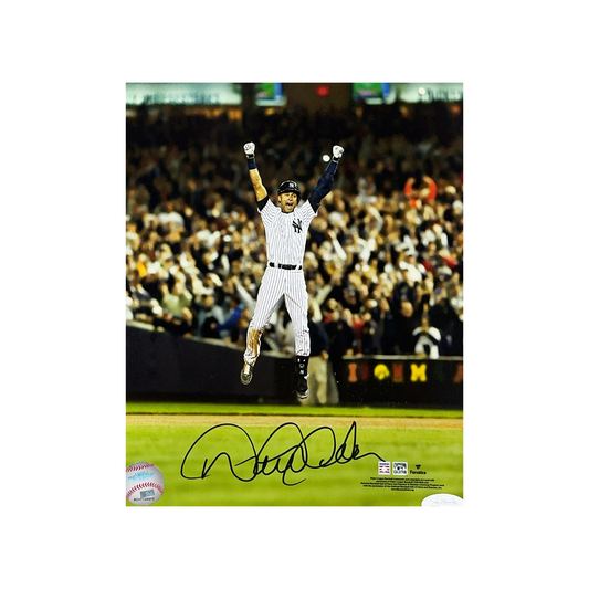 Derek Jeter Autographed New York Yankees Final Hit at Yankee Stadium 8x10 JSA LOA