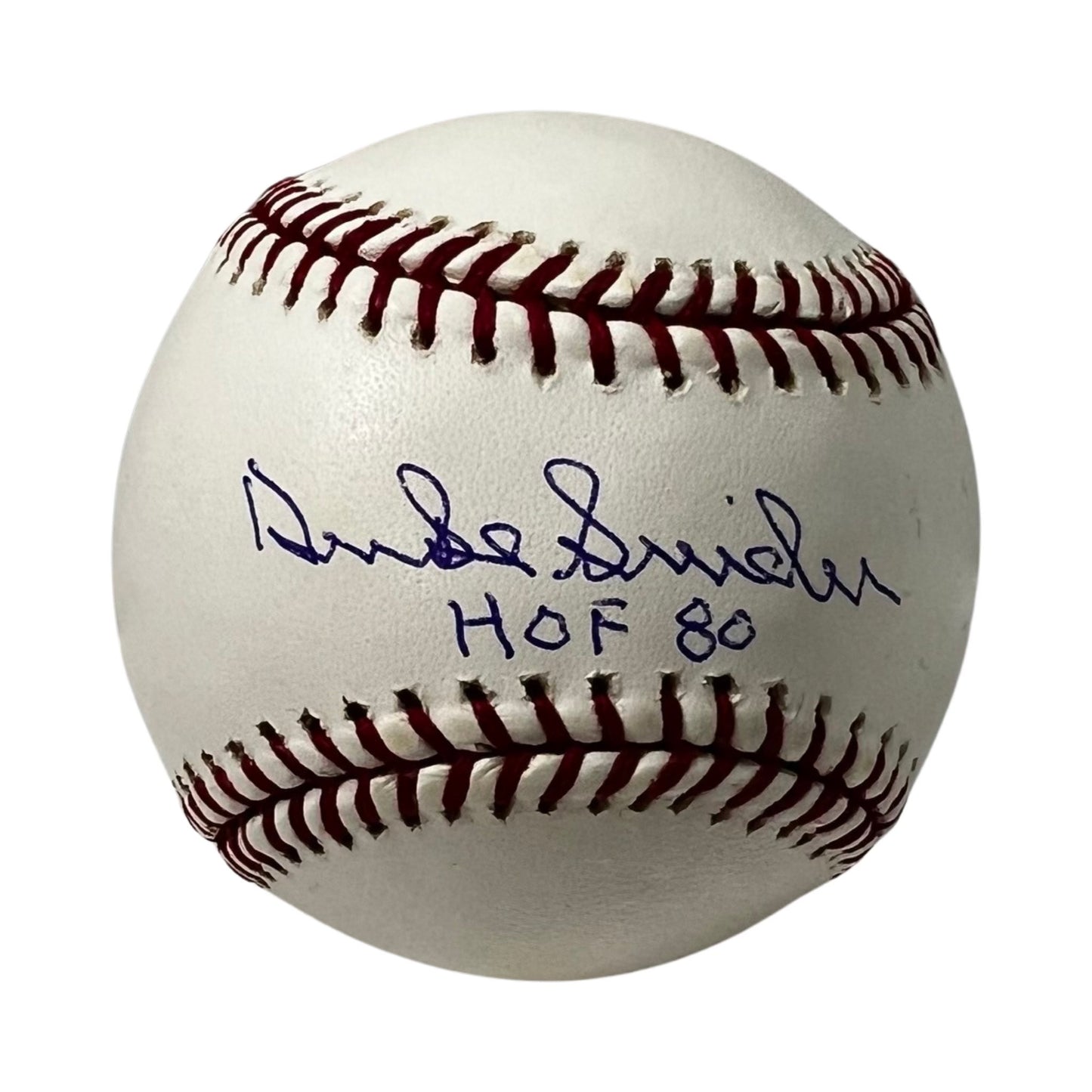 Duke Snider Autographed Brooklyn Dodgers OMLB “HOF 80” Inscription Reggie Jackson COA