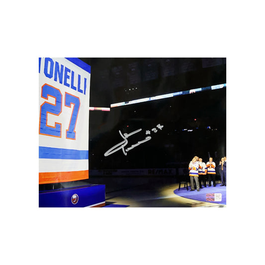 John Tonelli Autographed New York Islanders Retirement Night Side 8x10 Steiner CX