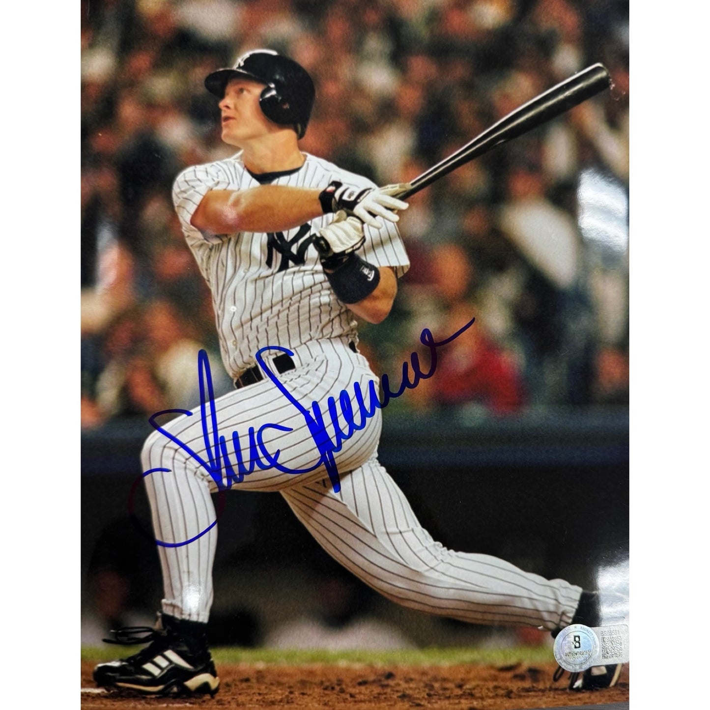 Shane Spencer New York Yankees Autographed Photo Swing 8x10 Beckett BAS