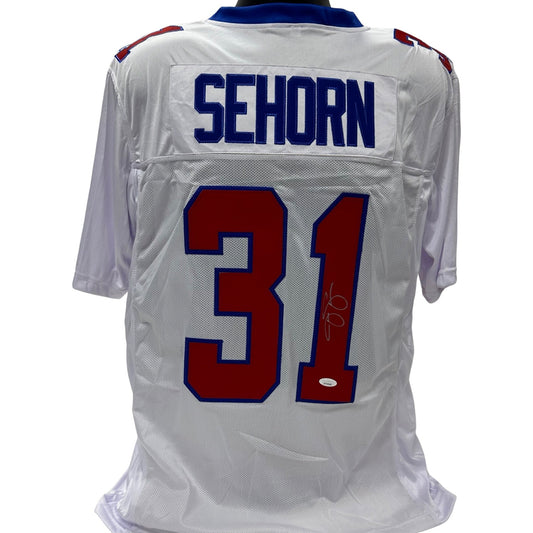 Jason Sehorn Autographed New York Giants White Jersey JSA