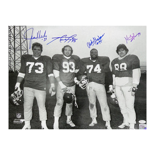 Mark Gastineau, Joe Klecko, Mark Gastineau & Abdul Salaam Autographed New York Jets Sack Exchange 16x20 JSA