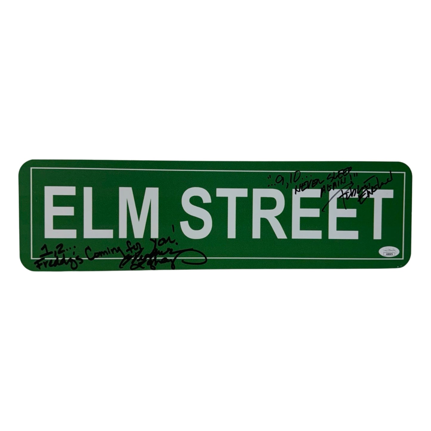 Robert England Autographed Nightmare on Elm Street Sign “1,2… Freddies Coming For You, 9, 10… Never Sleep Again” Inscriptions JSA