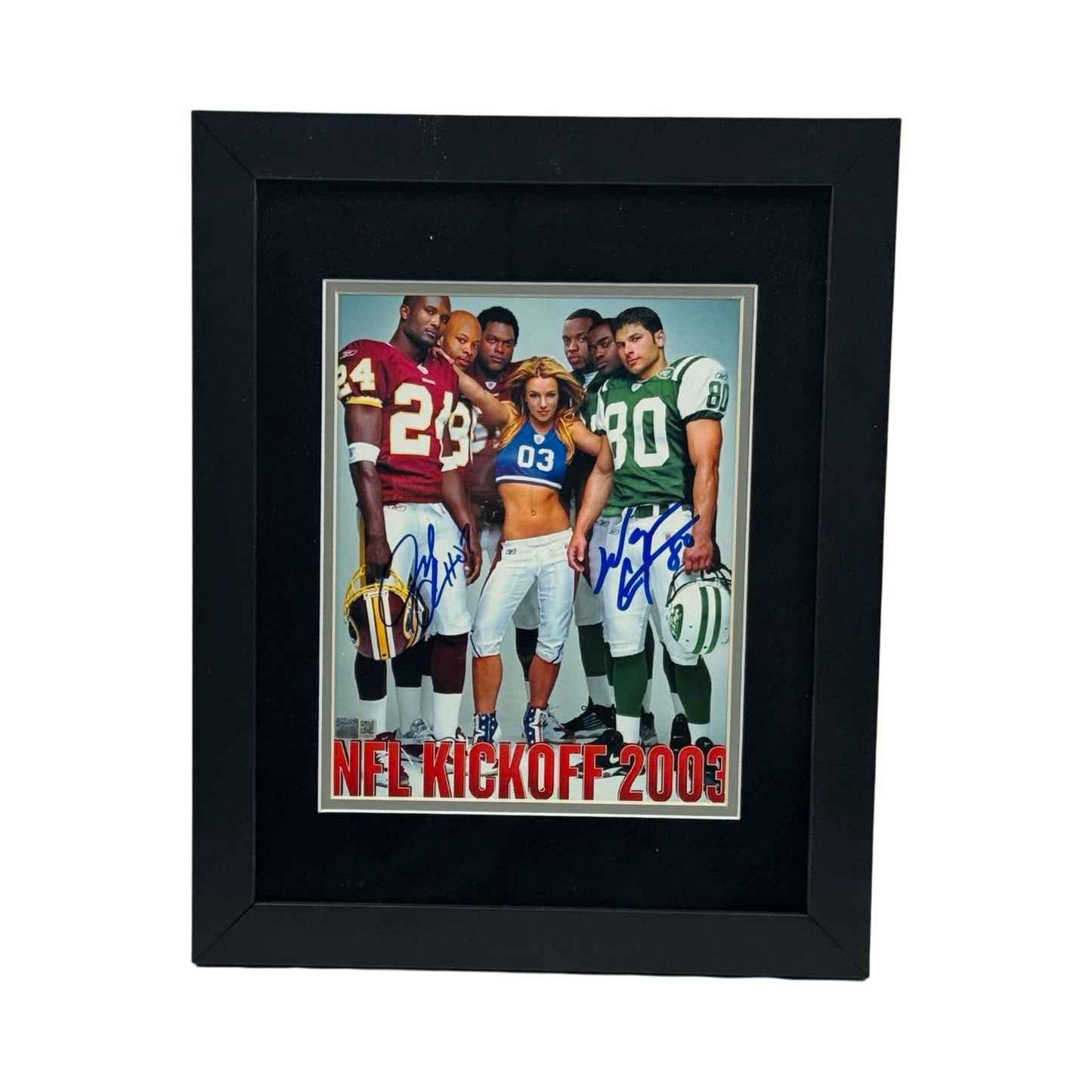 Laveranues Coles & Wayne Chrebet Autographed NFL Kickoff 2003 Framed 8x10 Steiner
