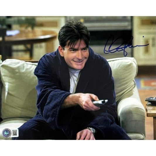 Charlie Sheen Autographed Two and a Half Men 8x10 Beckett BAS