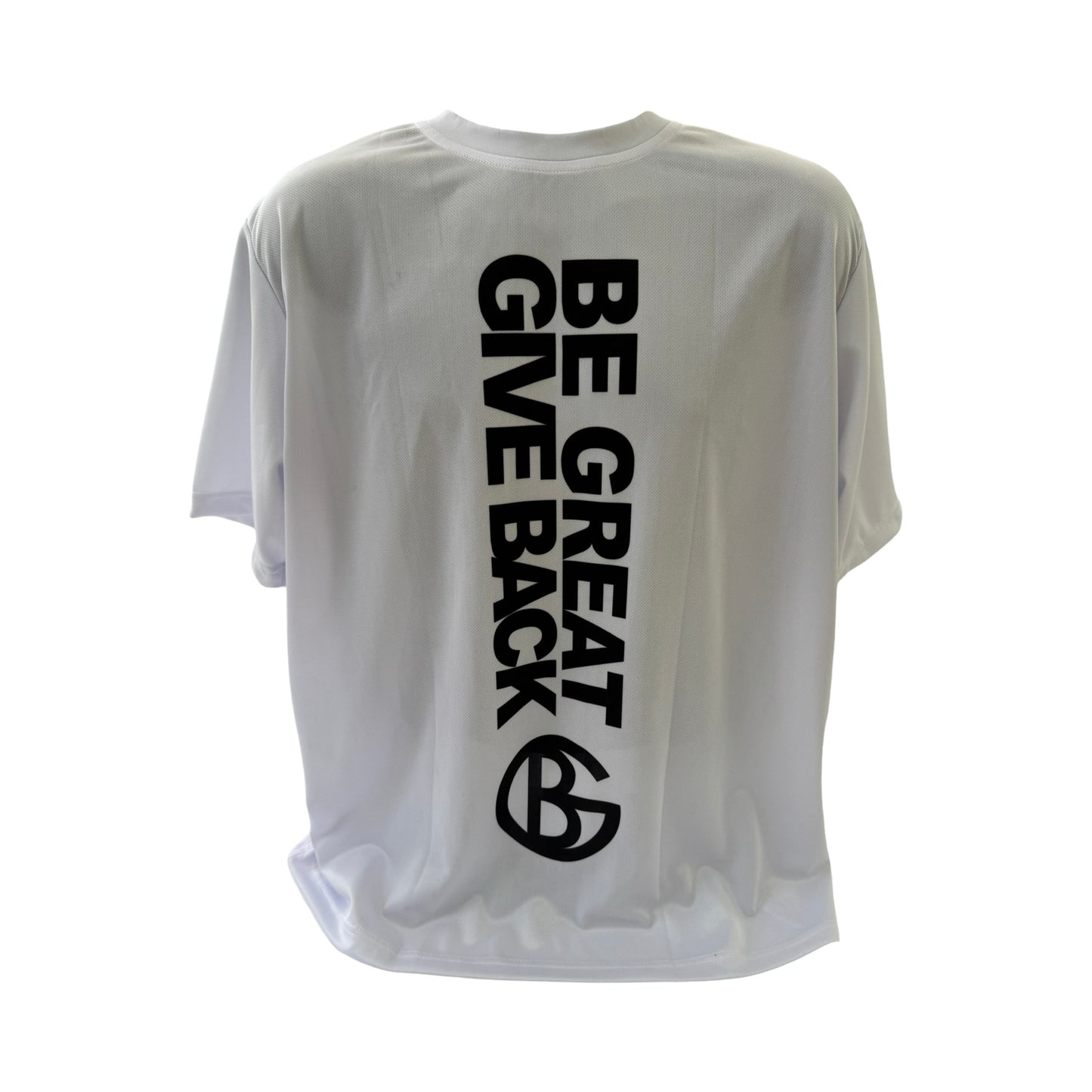 BG Give Back White Vertical Text T-Shirt