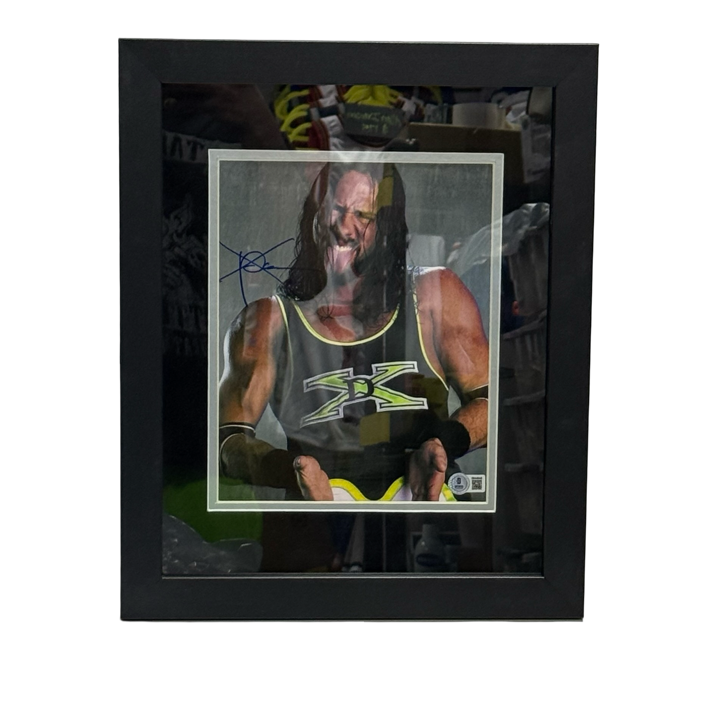 X-Pac Autographed WWE Suck It Tongue Out 8x10 Beckett - Framed