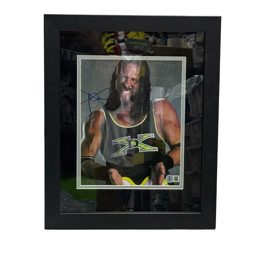 X-Pac Autographed WWE Suck It Tongue Out 8x10 Beckett - Framed