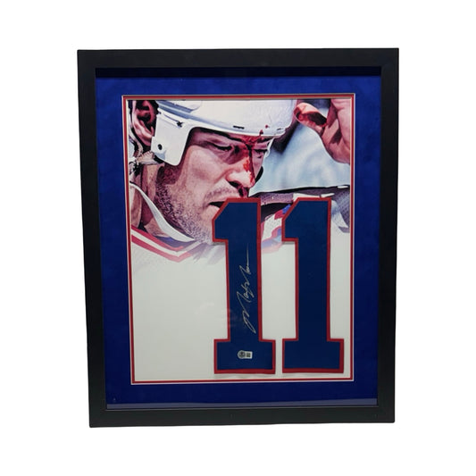 Mark Messier New York Rangers Autographed Number 20x24 Beckett BAS - Framed