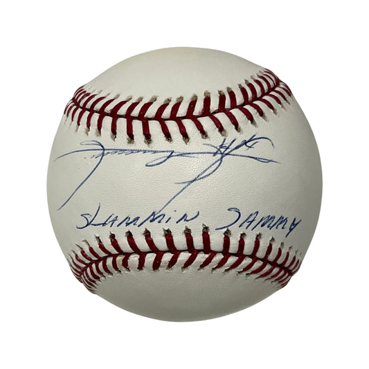 Sammy Sosa Autographed Chicago Cubs OMLB Slammin Sammy Inscription Steiner