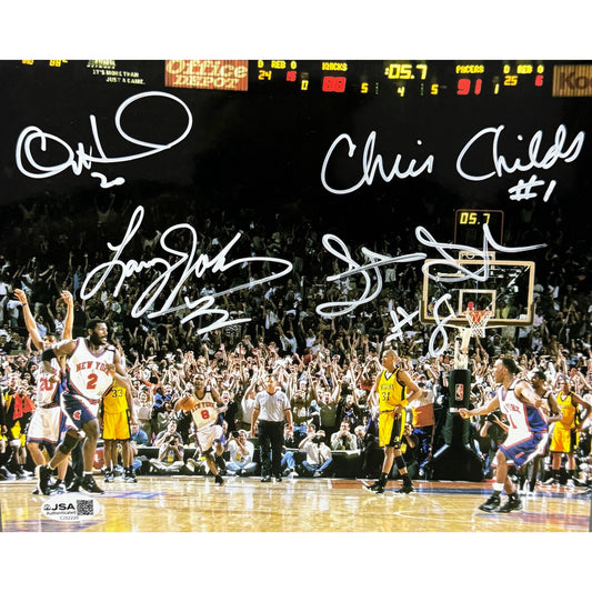 Johnson Childs Sprewell Houston Autographed New York Knicks 8x10 JSA