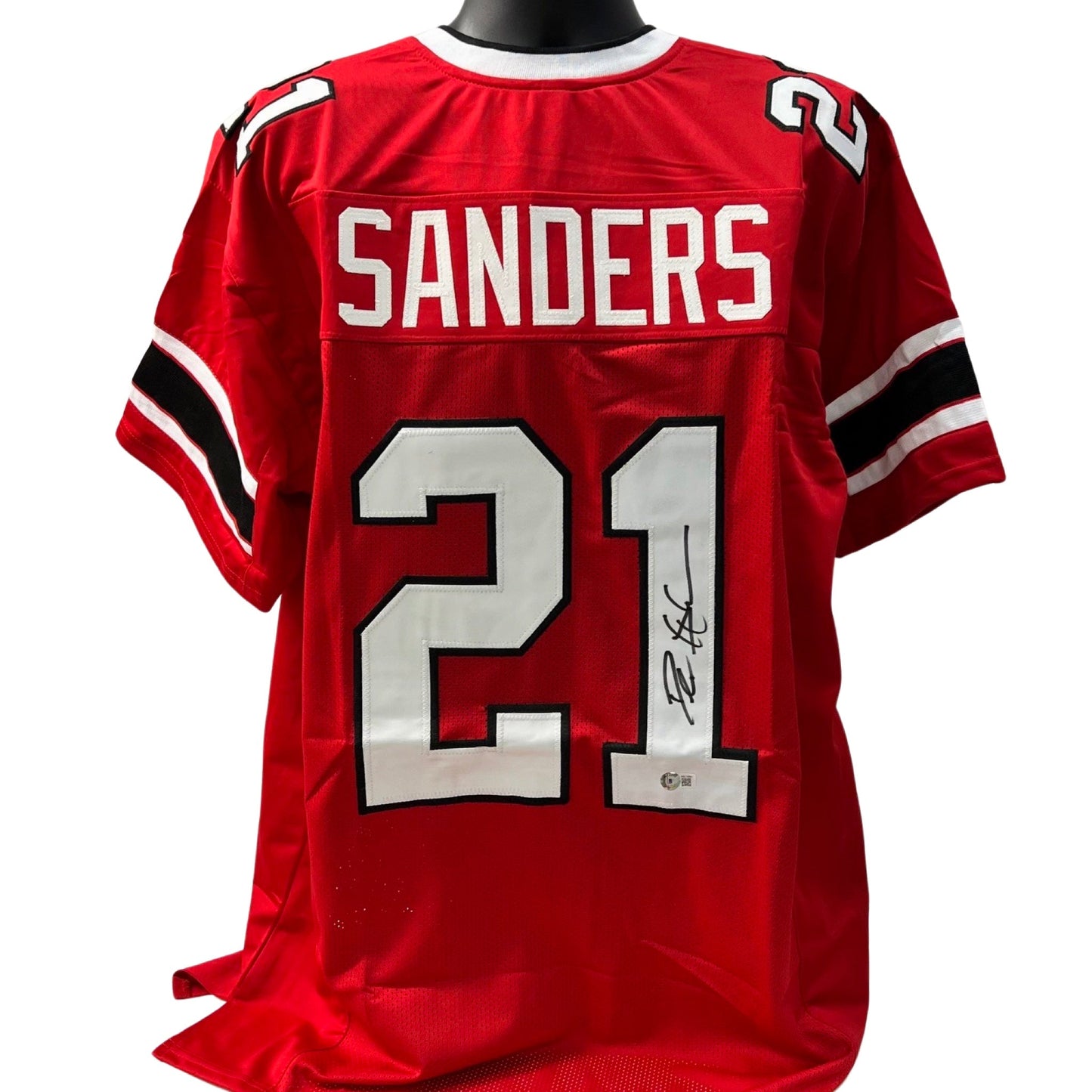Deion Sanders Autographed Atlanta Falcons Red Jersey Beckett