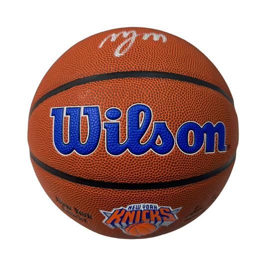 Miles “Deuce” McBride Autographed New York Knicks Wilson Knicks Logo Basketball Beckett