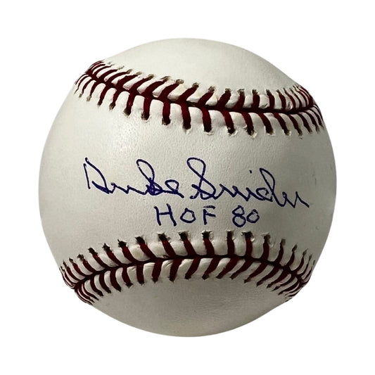 Duke Snider Autographed Brooklyn Dodgers OMLB HOF 80 Inscription Reggie Jackson COA