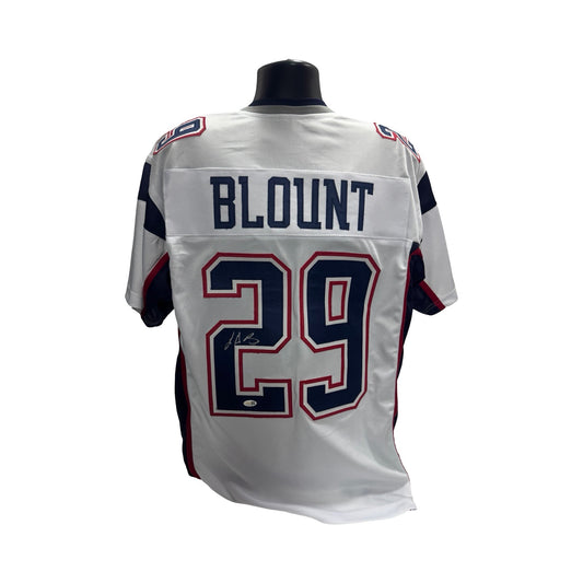 LeGarrett Blount Autographed New England Patriots White Jersey JSA