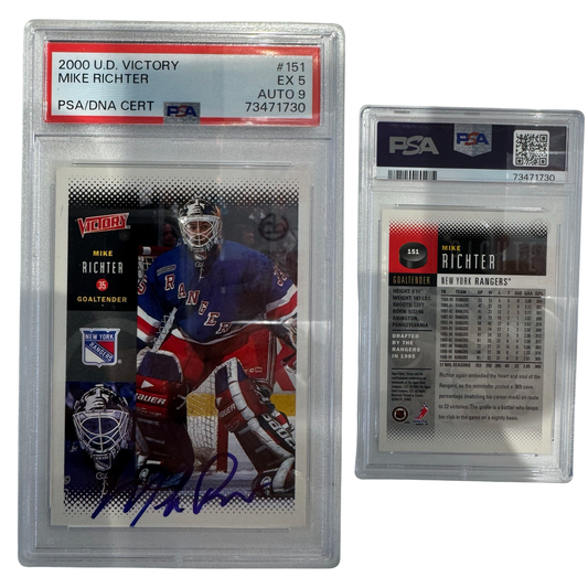 2000 Mike Richter Autographed Upper Deck Victory #151 PSA EX 5 AUTO 9