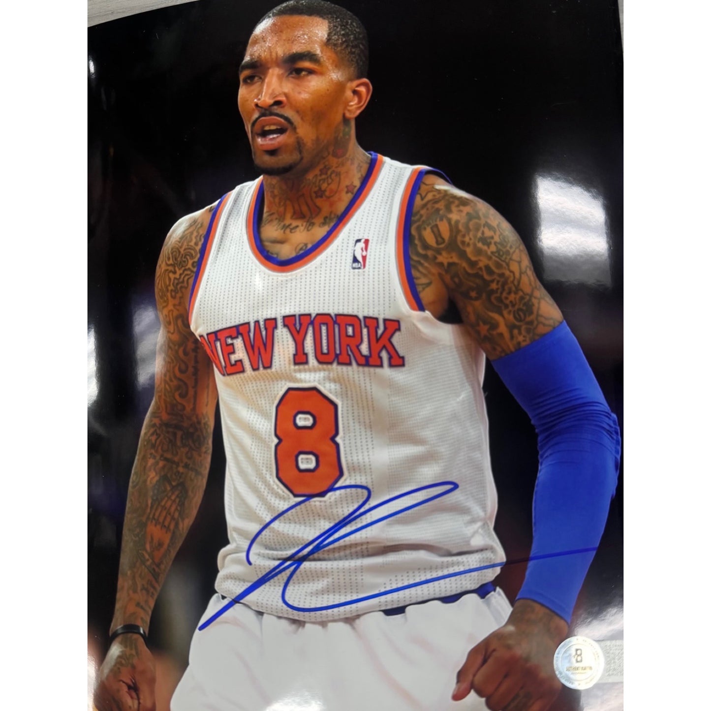 J.R. Smith New York Knicks Autograph White Jersey 8X10 BAS