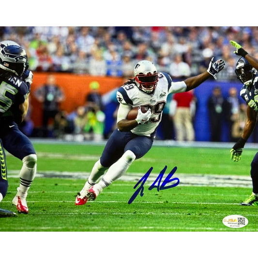 LeGarrett Blount New England Patriots Autographed Against Seahawks 8x10 JSA
