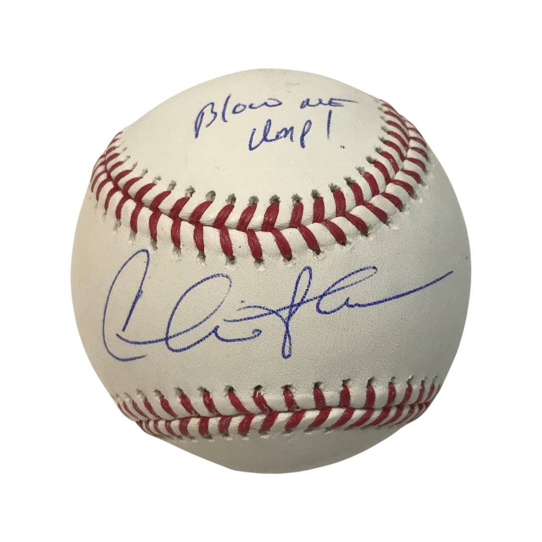 Charlie Sheen Autographed Major League OMLB Blow Me UMP Inscription Steiner CX