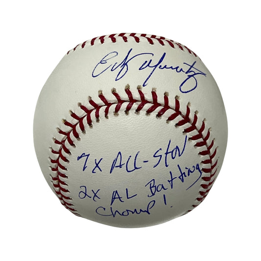 Edgar Martinez Autographed Seattle Mariners OMLB 7x All Star, 2x AL Batting Champ! Inscriptions Schwartz