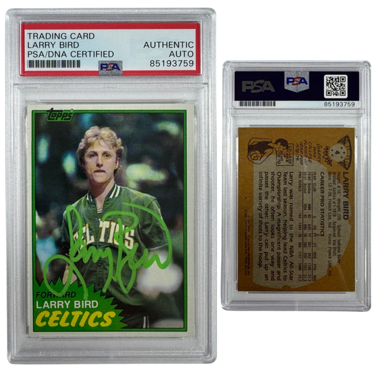 1981-82 Larry Bird Autographed Topps #4 Green Ink PSA Auto Authentic