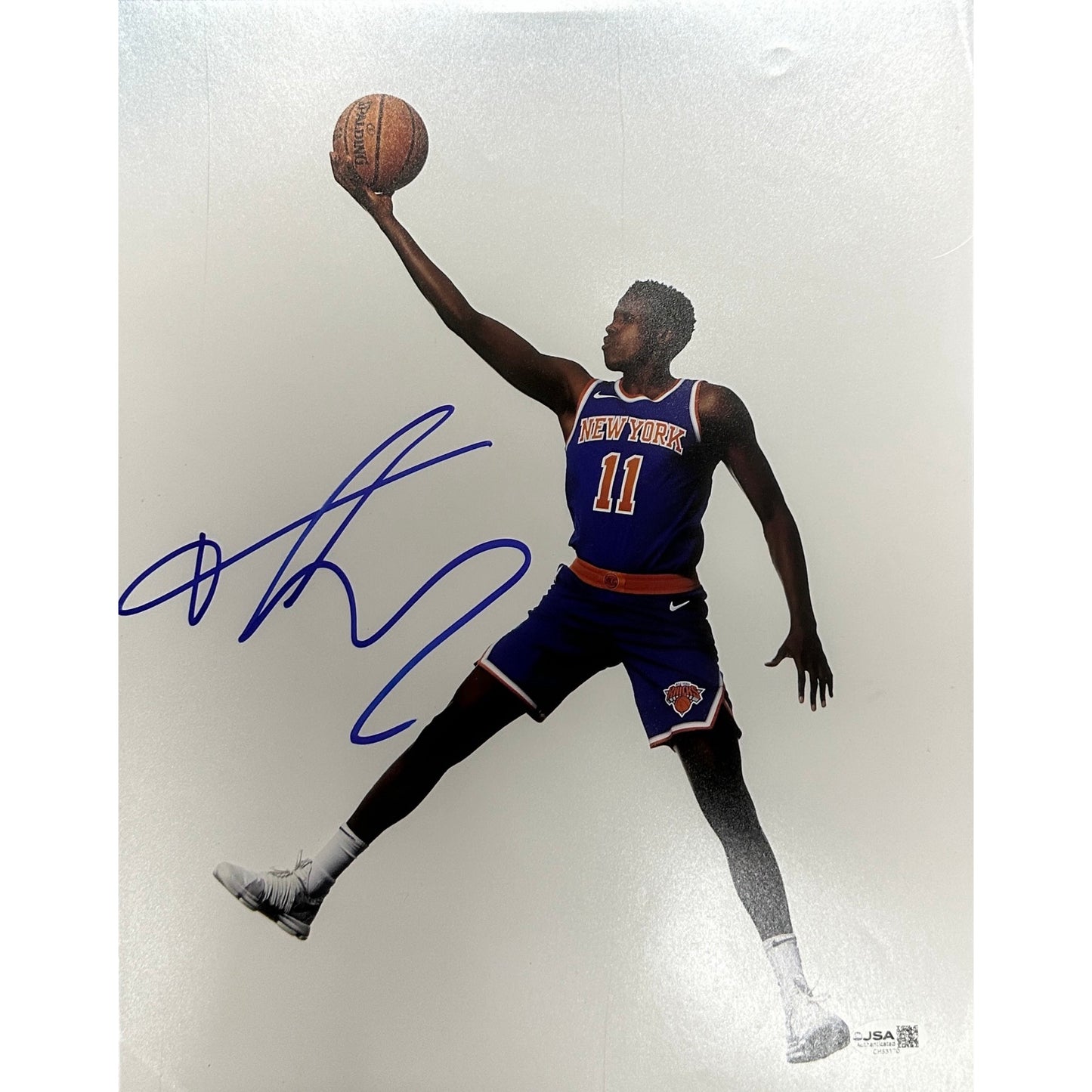 Frank Ntilikina Autographed New York Knicks White Out 11x14 JSA