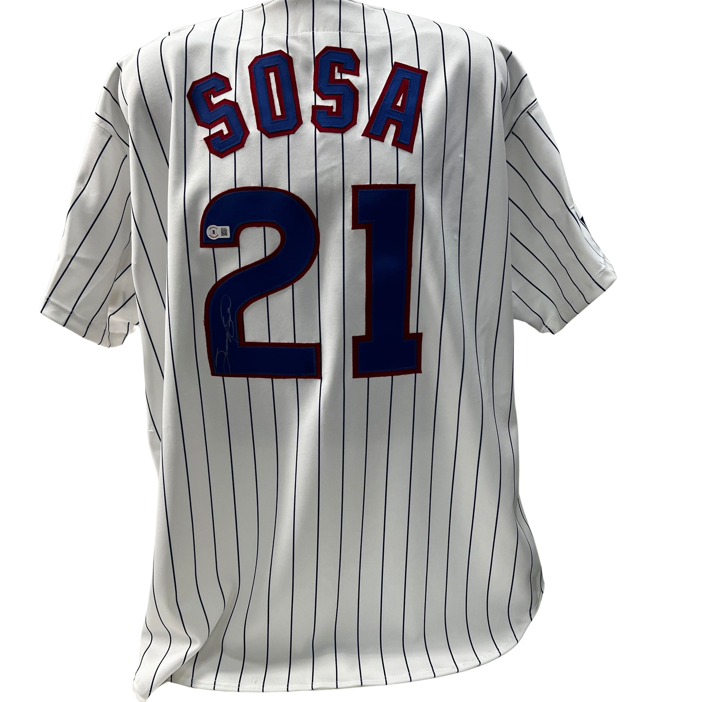 Sammy Sosa Autographed Chicago Cubs Pinstripe Russell Jersey Beckett