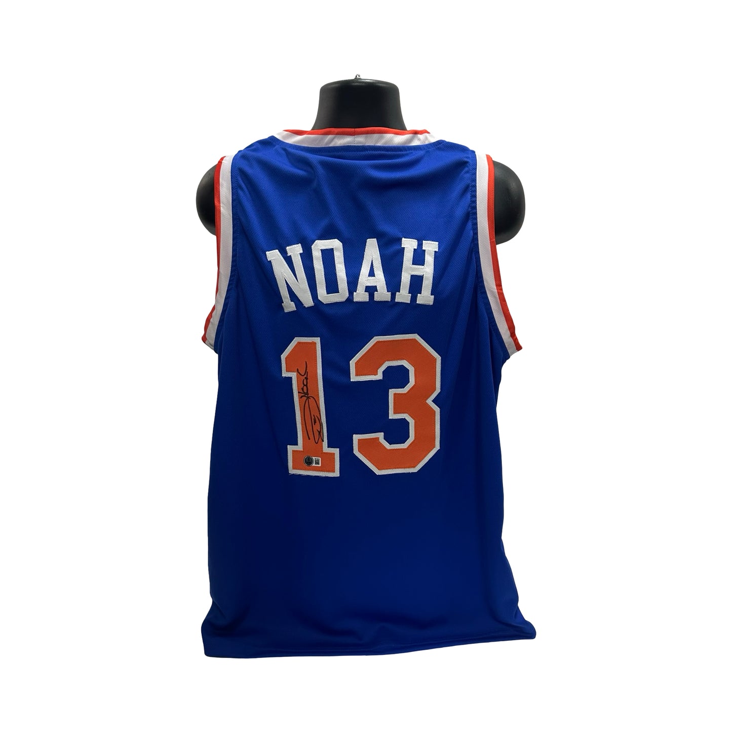 Joakim Noah Autographed New York Knicks Blue Jersey Beckett