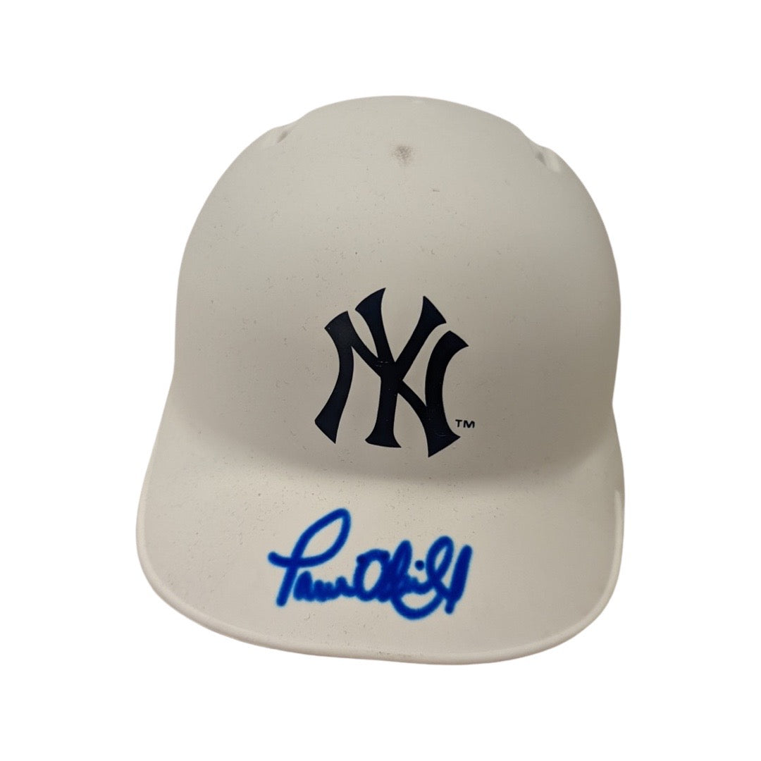 Paul O’Neill Autographed New York Yankees Flat White Mini Helmet JSA