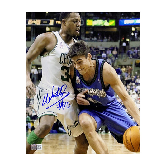 Wally Szczerbiak Autographed Minnesota Timberwolves Paul Pierce 8x10 Steiner CX