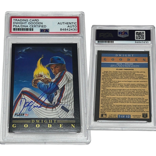 1991 Doc Gooden Fleer Pro Visions #7 Autographed PSA Auto Authentic