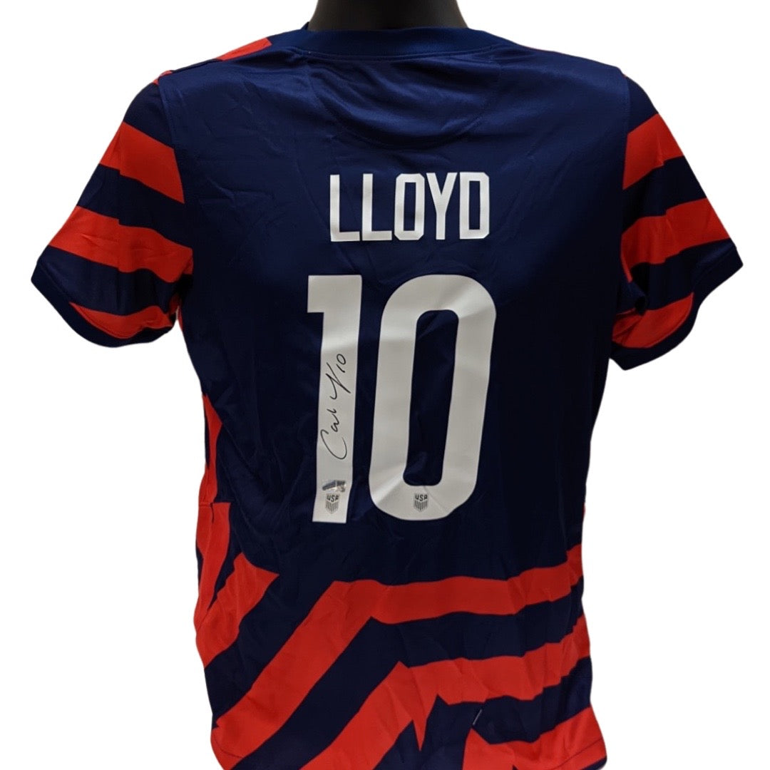 Carli Lloyd Autographed USA Soccer Nike Navy/Red Jersey Steiner CX