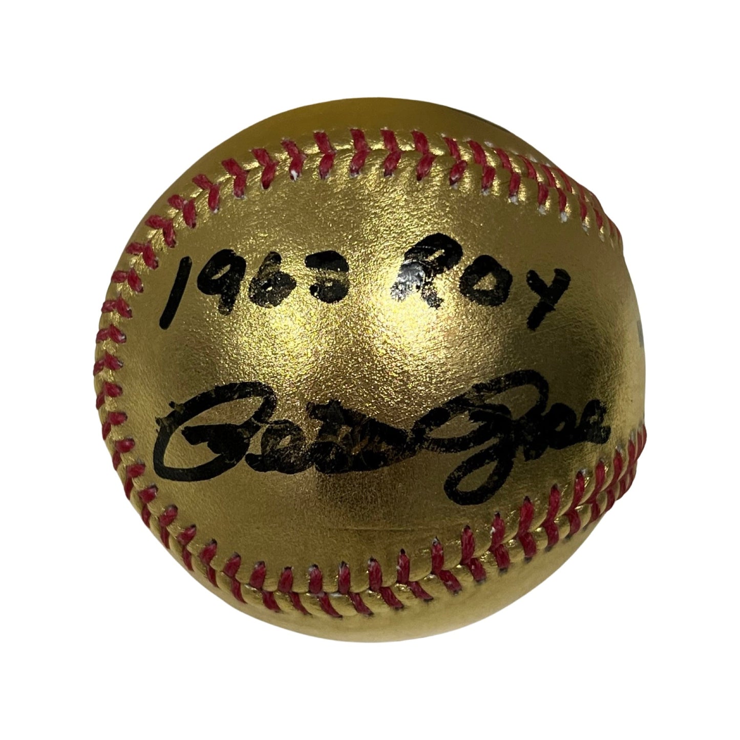 Pete Rose Autographed Cincinnati Reds Gold OMLB 1963 ROY Inscription Steiner CX