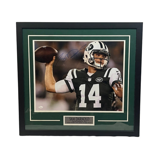 Sam Darnold Autographed New York Jets Framed 16x20 JSA