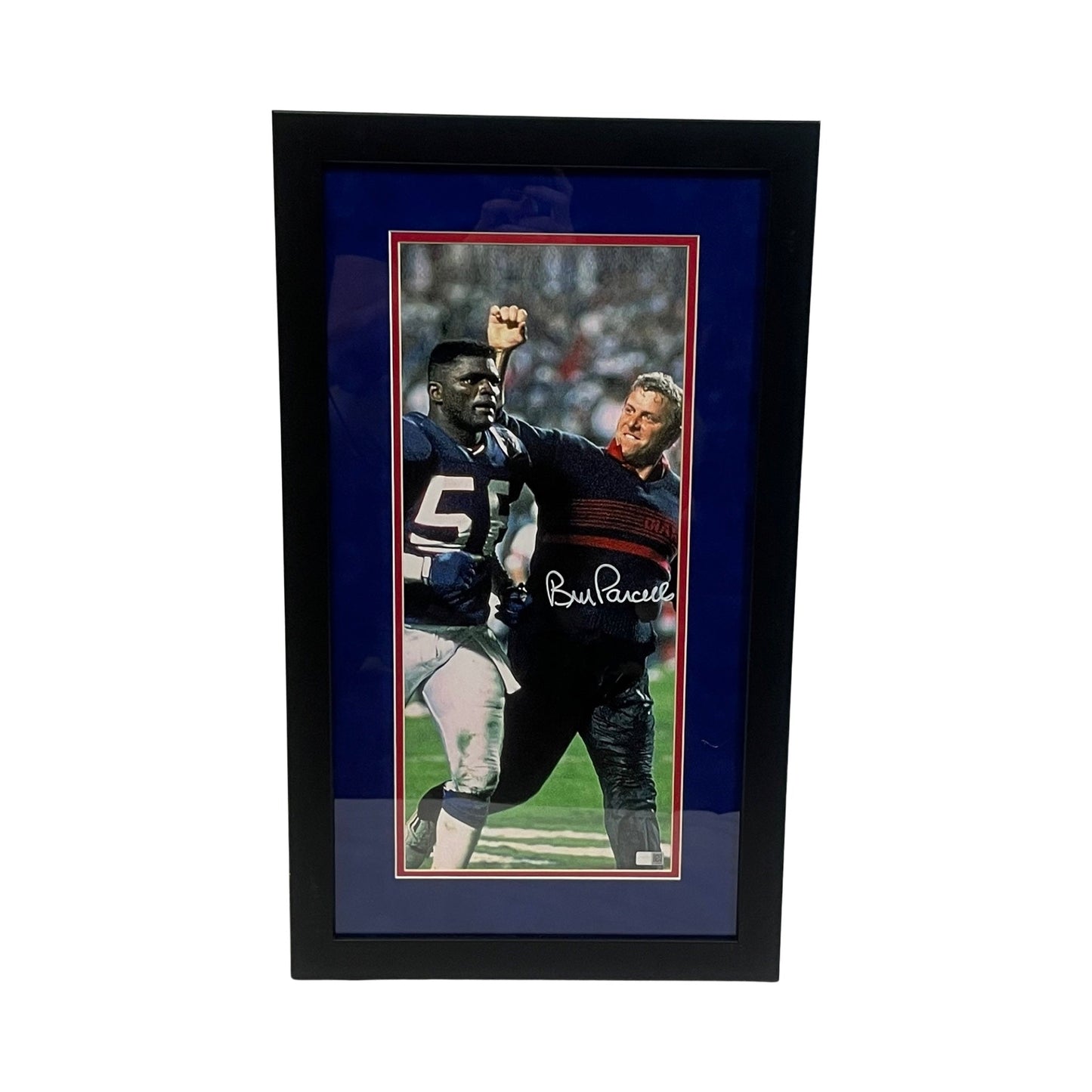 Bill Parcells Autographed New York Giants Framed 8x18 Steiner CX
