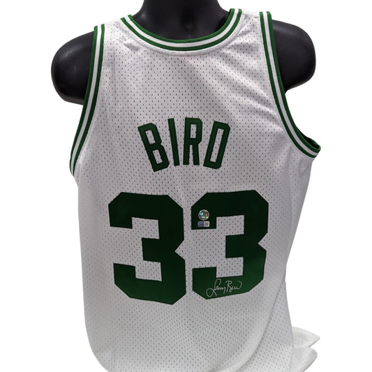 Larry Bird Autographed Boston Celtics White Mitchell & Ness Swingman Jersey Steiner CX/LB