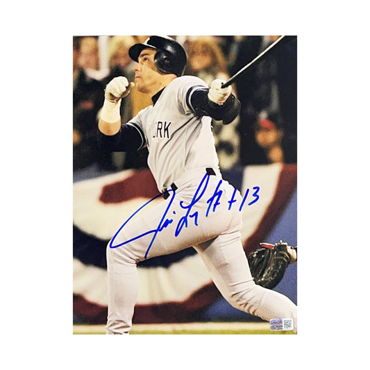 Jim Leyritz Autographed Vertical Swing 8x10 Steiner CX
