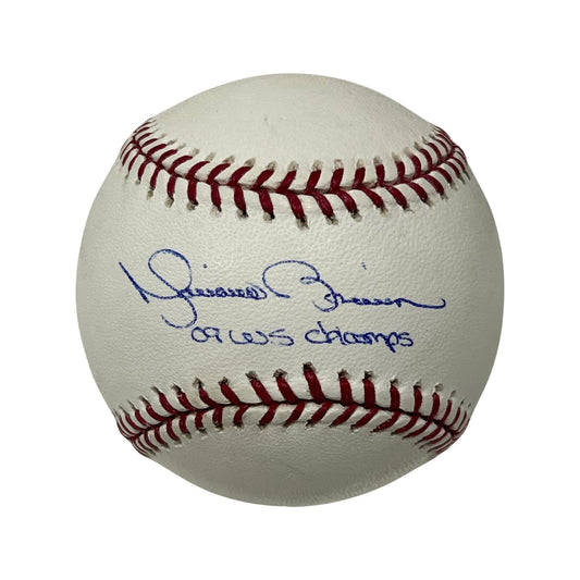 Mariano Rivera Autographed New York Yankees OMLB 09 WS Champs Inscription JSA